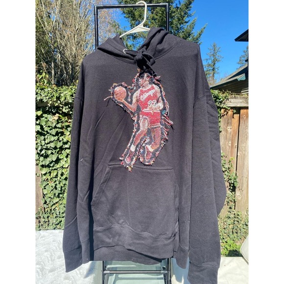 NWOT Michael Jordan-Finger Roll Hand Stitched Hoodie Size Large Men’s New - Picture 1 of 4